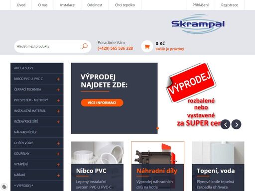 firma škrampal spol. s r.o. pro vás již 33 let zajišťuje dodávku lepeného systému pvc nibco na český trh. obchod na doméně | www.skrampal.cz - váš spolehlivý dodavatel tzb