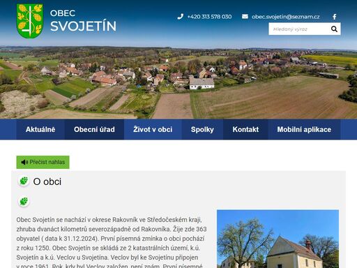 oficiální stránky obce svojetín