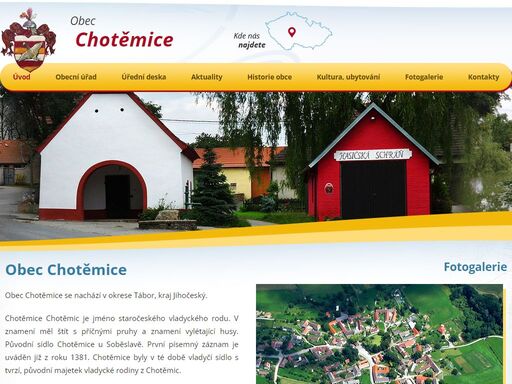 obec chotěmice se nachází v okrese tábor, kraj jihočeský.