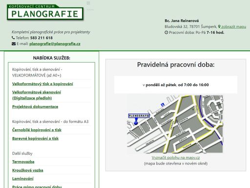 kopírování šumperk, velkoplošný tisk, skenování, vazba dokumentů, digitální tisk planografie.cz - digitální velkoplošné kopírování, tisk a velkoformátové barevné skenování v šumperku. profesionální služby tisku, vazby a skenování.