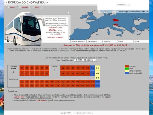 cestovní a dopravní kancelář. linková autobusová doprava do chorvatska za super ceny z celé moravy, on-line rezervační systém jízdenek. mezistátní a vnitrostátní doprava luxusními klimatizovanými autokary. zájezdy do chorvatska a celé evropy.
