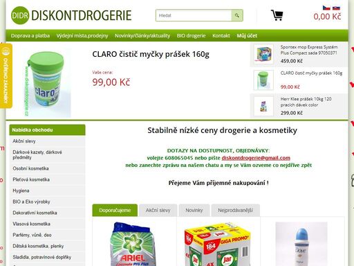 drogerie, parfémy, bio produkty