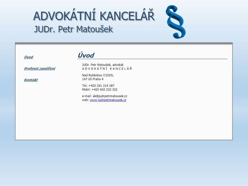 advokátní kancelář judr. petr matoušek, praha 4