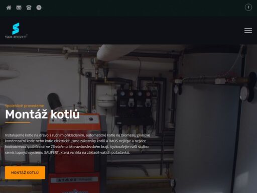 saufert s.r.o. je odborníkem na instalatérské a topenářské práce. montuje kotle na dřevo, biomasu, plynové kondenzační kotle i elektrické kotle. specializují se také na tepelná čerpadla, solární termické systémy a fotovoltaické elektrárny, nově drony.