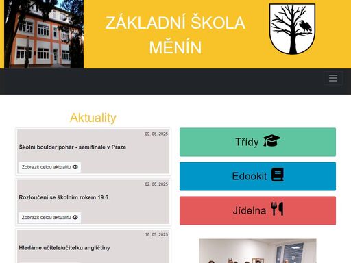 webové stránky zš měnín