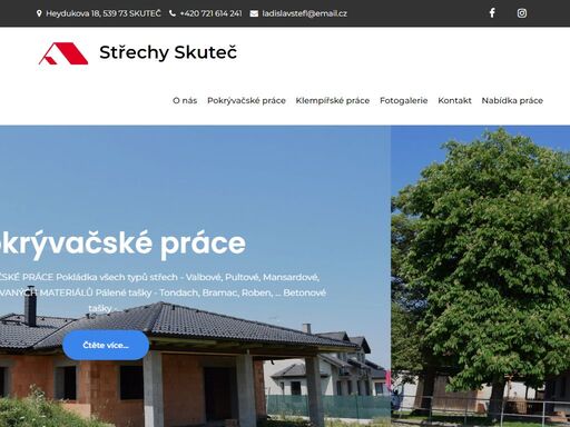 721 614 241, ladislavstefl@email.cz, střechy v skuteč, chrudim, pardubice, vysoké mýto, svitavy, rekonstrukce střech, střechy na klíč, tesař, klempíř, pokrývač