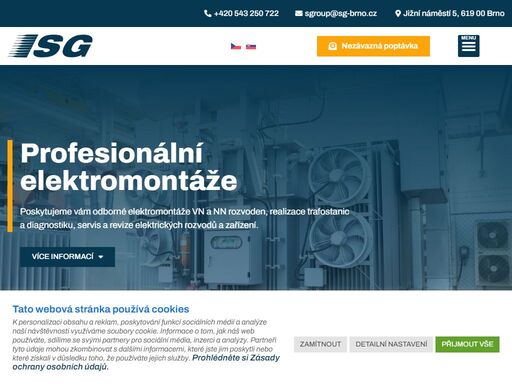 profesionální elektromontáže od společnosti s.g. cz brno. realizujeme silové rozvody, rozvodny a přípojny nízkého napětí nn a vysokého napětí vn.