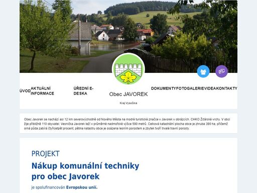 oficiální stránky obce javorek
