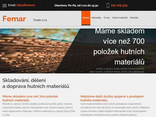 široký sortiment hutního materiálu skladem, doprava východní čechy, ústí nad orlicí, rychnov nad kněžnou, svitavy, chrudim, pardubice.