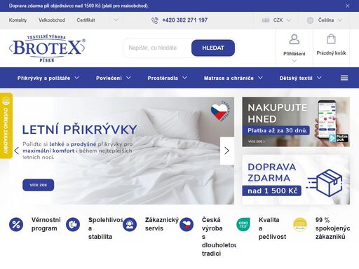 jsme specialisté na výrobu přikrývek, povlečení, prostěradel a dalšího bytové textilu. kvalitní a pečlivé zpracování, rychlé odeslání.