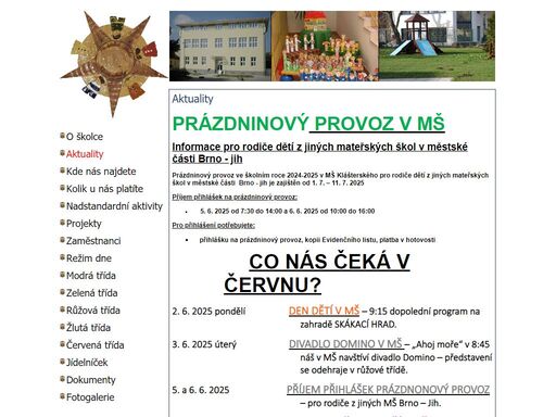 stránky mš brno, klášterského 14