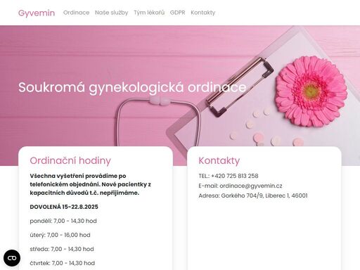 soukromá gynekologická ordinace liberec.