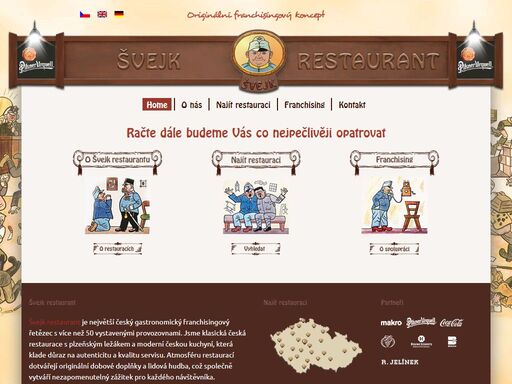 švejk restaurant je největší český gastronomický franchisingový řetězec s více než 50 vystavenými provozovnami. jsme klasická česká restaurace s plzeňským ležákem a moderní českou kuchyní. 