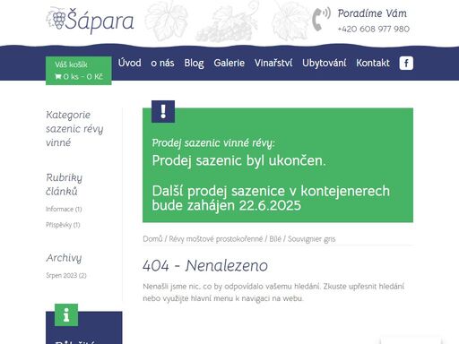 naše firma má dlouholeté zkušenosti s pěstováním sazenic révy vinné. proto jsme se rozhodli pro vás vytvořit internetový obchod.