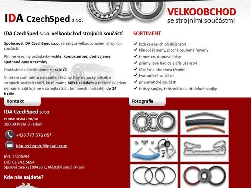 společnost ida czechsped s.r.o. se zabývá velkoobchodem strojních součástí. v našem sortimentu naleznete všechny typy a značky ložisek a strojních součástí zboží.