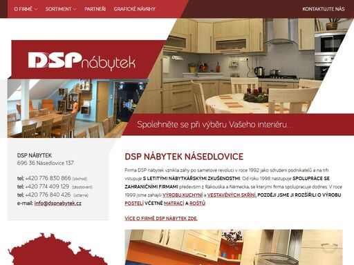 dsp nábytek násedlovice nabízí kuchyně, vestavěné skříně, obývací pokoje, ložnice, postele, interiéry