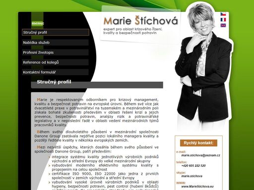 marieštíchová.eu -- expert pro oblast krizového řízení, kvality a bezpečnosti potravin...