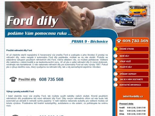 náhradní díly ford, autovrakoviště ford, ford díly, vrakoviště, použité díly ford