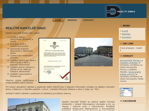 realitní kancelář dimas litovel - olomoucký kraj reality a nemovitosti.prodej a pronájem nemovitostí, byty, pozemky, chaty, chalupy