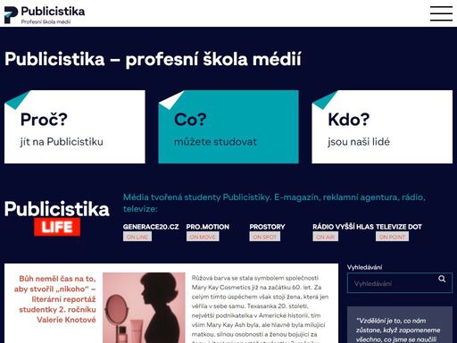 vyšší odborná škola publicistiky, praktická dílna médií v centru prahy