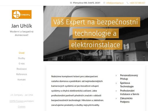 objevte prémiová řešení v oblasti kamerových a vstupních systémů, elektronického zabezpečení a elektroinstalací od j.a. company, vašeho důvěryhodného partnera pro bezpečný a chytrý domov.
