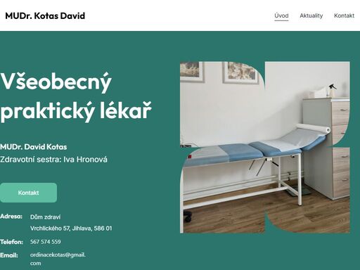 praktický lékař pro dospělé mudr. david kotas se sídlem ordinace na domě zdraví v jihlavě. 