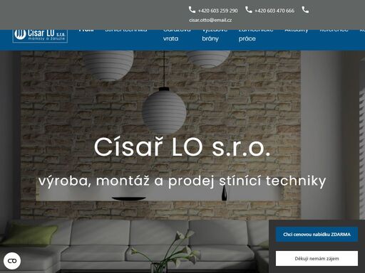 vyrábíme a montujeme markýzy, venkovní a vnitřní žaluzie, předokenní rolety, protihmyzové sítě, garážová a průmyslová vrata.
