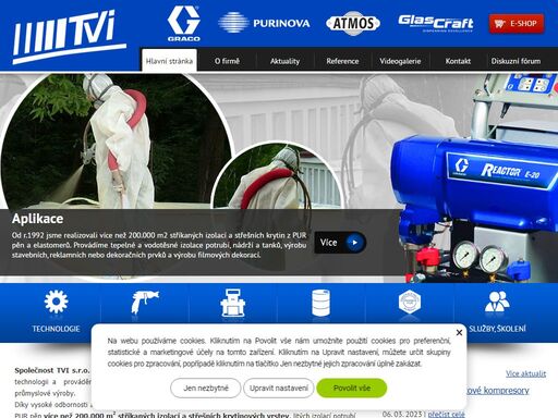 společnost tvi s.r.o je zkušeným a dlouholetým prodejcem a specialistou pro technologie nástřiku a lití polyuretanových pěn a polyurea fólií a nástřiku polyesterových laminátů a gelcoatů.