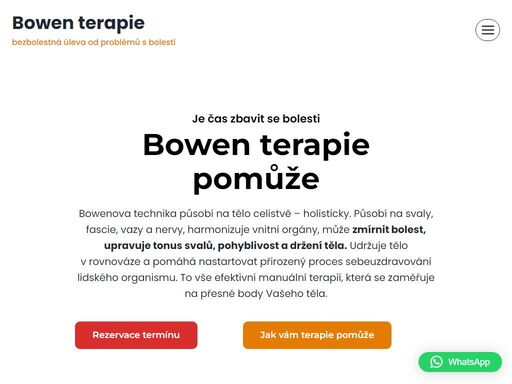 je čas zbavit se bolesti bowen terapie pomůže bowenova technika působí na tělo celistvě - holisticky. působí na svaly, fascie, vazy a nervy, harmonizuje vnitní