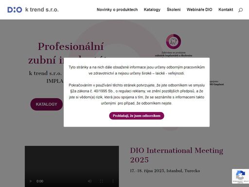 zabýváme se prodejem především dentálních implantátů v čechách a na slovensku. exkluzivně zastupujeme společnost dio implant