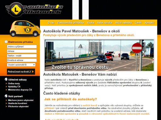 autoškola v bystřici u benešova, poskytuje výcvik především pro žáky z benešova a přilehlého okolí. 