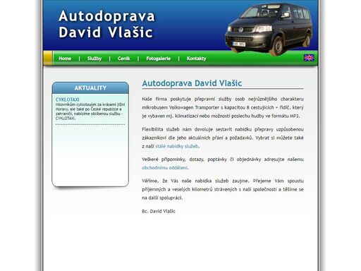 autodoprava david vlašic - vnitrostátní a mezinárodní přeprava osob 8místným mikrobusem volkswagen transporter