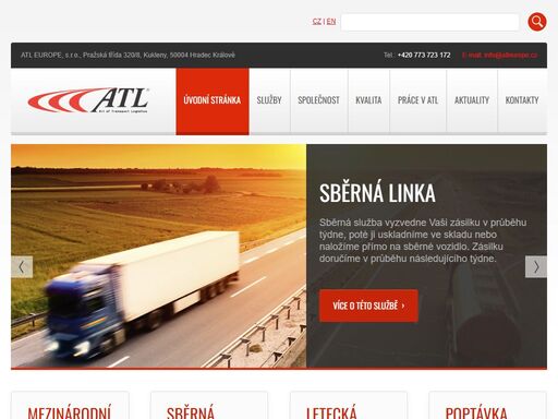 atl europe mezinárodní doprava, vnitrostátní autodoprava, expert na eu, sns a sběrnou službu