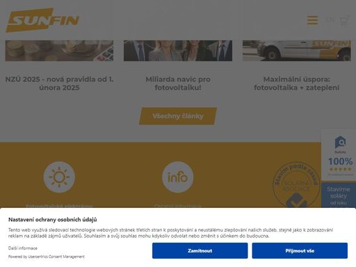 sunfin - fotovoltaické elektrárny pro rodinné domy na klíč. výstavba, provoz a servis solárních elektráren, elektro projekce, poradenství v elektroenergetice, elektro služby, obnovitelné zdroje, bioplynové stanice.