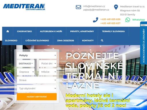 apartmány chorvatsko, bosna a hercegovina, chorvatsko, mediteran, plavby jadran, pobyty s polopenzí, slovinsko,dovolená u moře,mediteran travel s.r.o. specialista na pobyty u moře a plavby po jadranu. chorvatsko, slovinsko i bosna – ověřené apartmány, hotely, mobilní domky, kempy, resorty a online rezervace.
