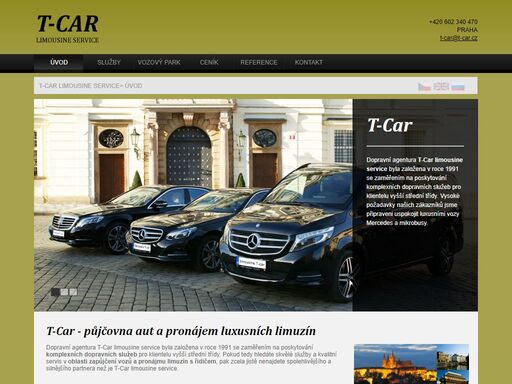 t-car limusine service pro vás zajišťuje komplexní dopravní služby. půjčovna aut, pronájem vozů s řidičem, pronájem luxusních vozů a mikrobusů.