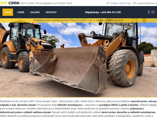 
          zemní práce beroun a králův dvůr, odvoz suti beroun a králův dvůr, odvoz odpadu beroun a králův dvůr, deponie, likvidace odpadu, prodej písku a štěrku, prodej betonu, prodej betonových plotů, prodej betonových výrobků, prodej stavebního materiálu, zemní a výkopové práce, demoliční práce, demolice beroun a králův dvůr
        