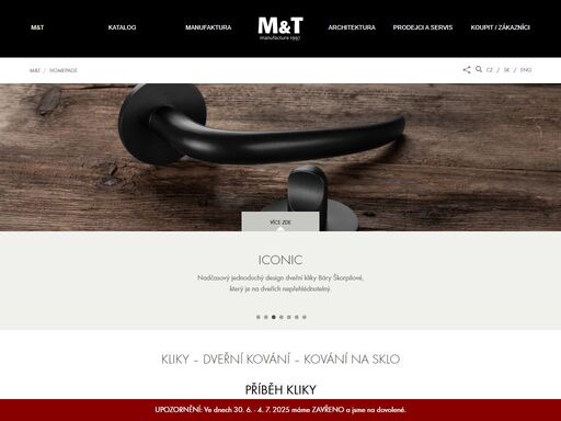 české kvalitní a designové kliky na dveře a okna. v katalogu je řada dalšího kování na dveře i okna pro celý byt či dům. český výrobce kvalitních klik m&t. originální technologie, špičkový design, tradice značky m&t kliky.
