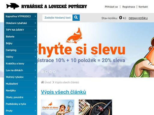 internetový obchod s rybářskými, loveckými potřebami.