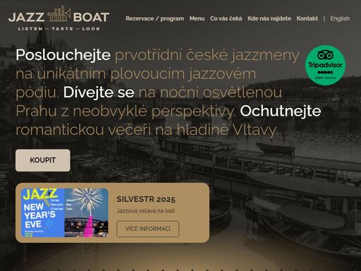 pokud hledáte příjemný večer se skvělým živým jazzem, kvalitním jídlem a vínem, přátelskou atmosférou a pražskými památkami všude kolem, tak jste doma. jazz boat.