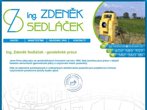 geodetickăˇ firma, geodetickă© prăˇce, tvorba geometrickă˝ch plăˇnăą, zamă¬ă¸enă­ staveb