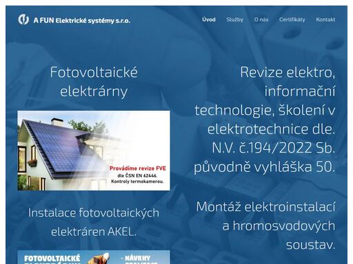 instalace fotovoltaických elektráren akel.