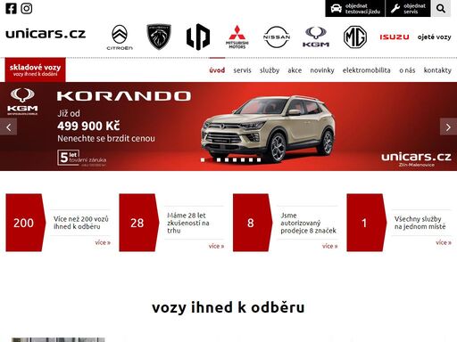 jsme autorizovaný prodejce vozů citroën, peugeot, mitsubishi, nissan, ssangyong, mg a isuzu. zajišťujeme kompletní servisní služby na špičkové úrovni. individuální a profesionální přístup!