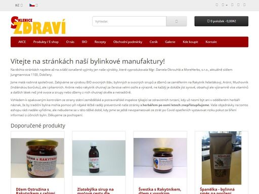 výroba, prodej, e-shop: bylinné a ovocné sirupy, šťáva z rakytníku, muchovníku, aronie, černého bezu, meduňka, máta, další bylinky, džemy, bio demeter.