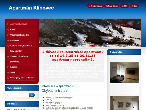 nabízím k pronájmu apartmán 3+kk o celkové výměře  60m2 na klínovci.vzdálenost od sjezdovek 90 m v residenci klínovec hills. parkování v garáži v objektu.lyžování, kola a turistika.pohoda, klid, výlety do německa.určeno nejen pro rodiny s dětmi. 