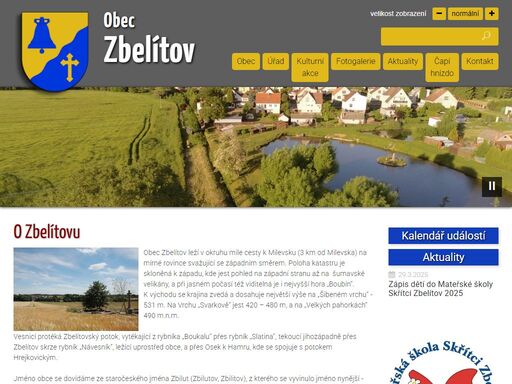 oficiální webové stránky obce zbelítov