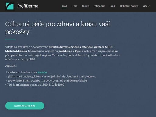dermatologie úpice, trutnov, náchod estetika