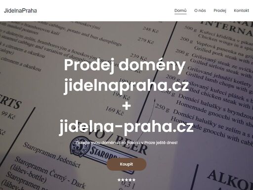 objevte jedinečnou příležitost k nákupu domény jídelna praha . cz. ideální pro restaurace a gastronomické podniky v praze. získejte svou online přítomnost a oslovte více zákazníků. kontaktujte nás pro více informací a získejte skvělou nabídku.