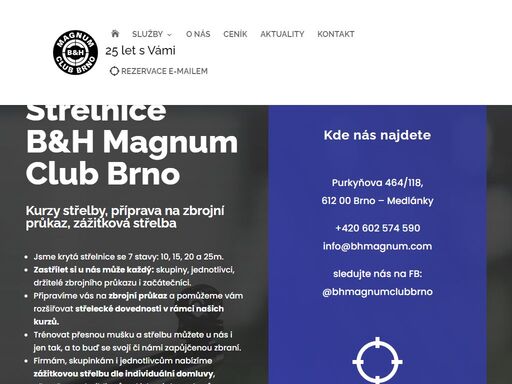krytá střelnice v brně se 7 stavy: 10, 15, 20 a 25m. rána na jistotu za každého počasí pro jednotlivce a skupiny, držitele zp i úplné začátečníky.