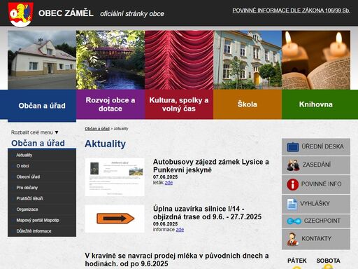 obecní úřad záměl